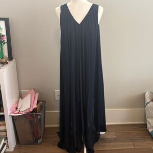 Elegant Navy Asymmetrical Evening Dress